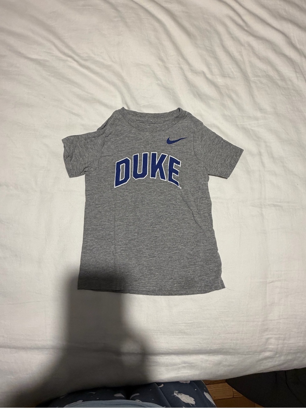 Nike Gray Duke Graphic Tee with Blue Logo